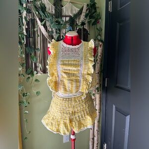 Free people yellow gingham set